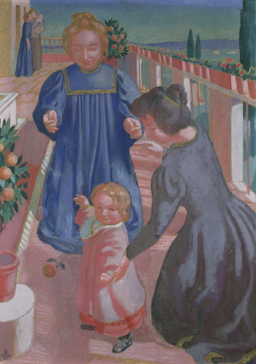 Pierwsze kroki na tarasie w Fiesole, 1898 autorstwa Maurice Denis