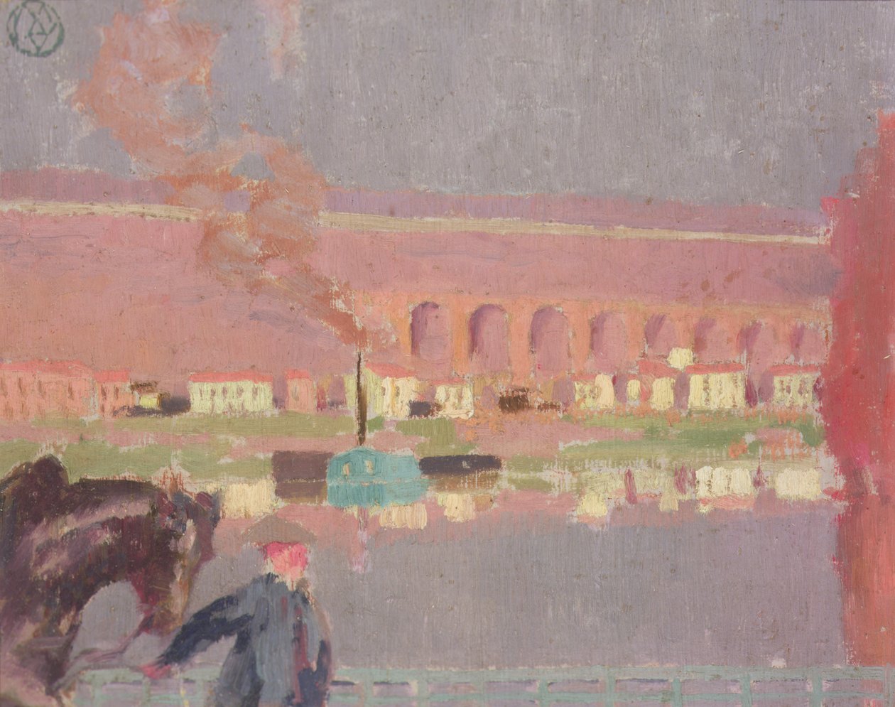 Wiadukt Pecq, widziany ze starego mostu w Pecq, ok. 1898 r. (obraz) autorstwa Maurice Denis
