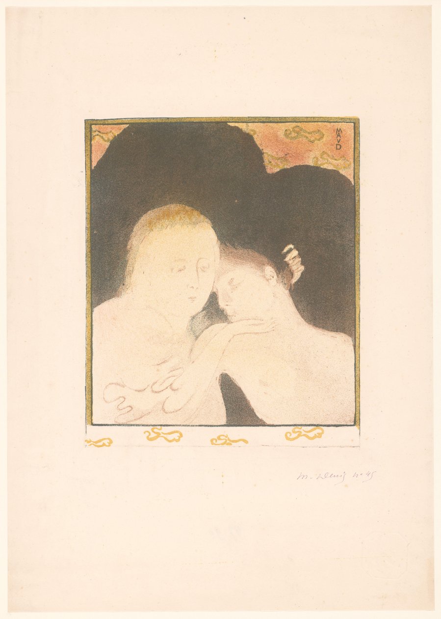 Kobieta przytula młodego mężczyznę autorstwa Maurice Denis