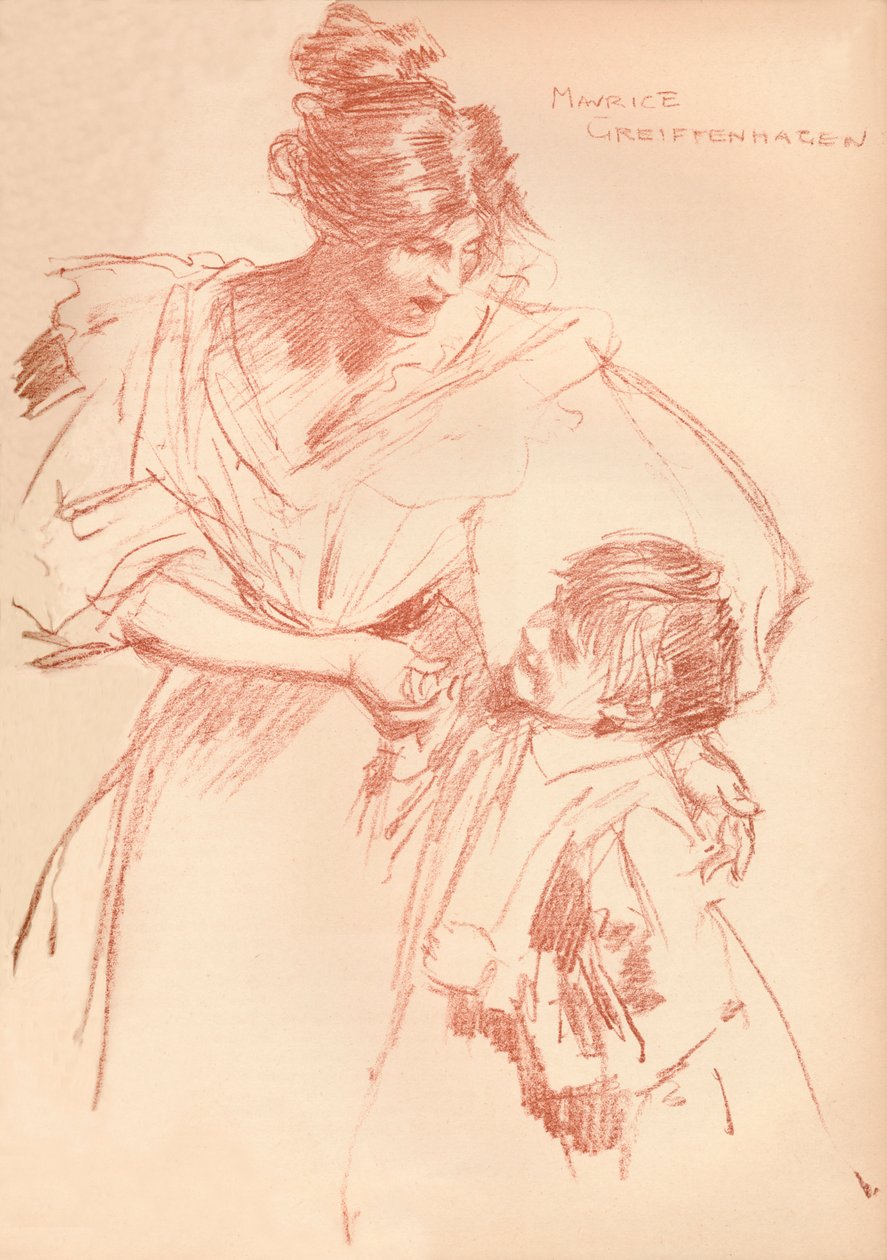 Matka i dziecko, ok. 1897, 1897 autorstwa Maurice Greiffenhagen
