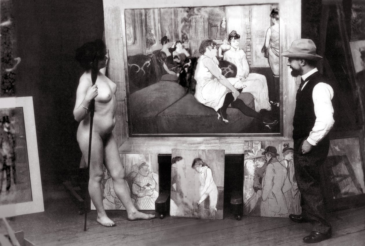 Henri de Toulouse-Lautrec w swoim studio autorstwa Maurice Guibert