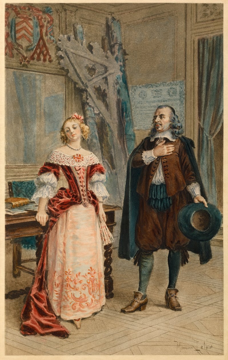 Corneille pisze Pulcherie (ilustracja) autorstwa Maurice Leloir