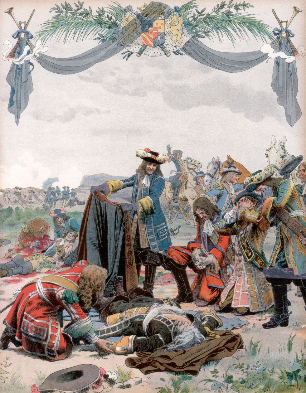 Śmierć Henryka, wicehrabiego de Turenne, żołnierza francuskiego, 1675 c1871-1940 autorstwa Maurice Leloir
