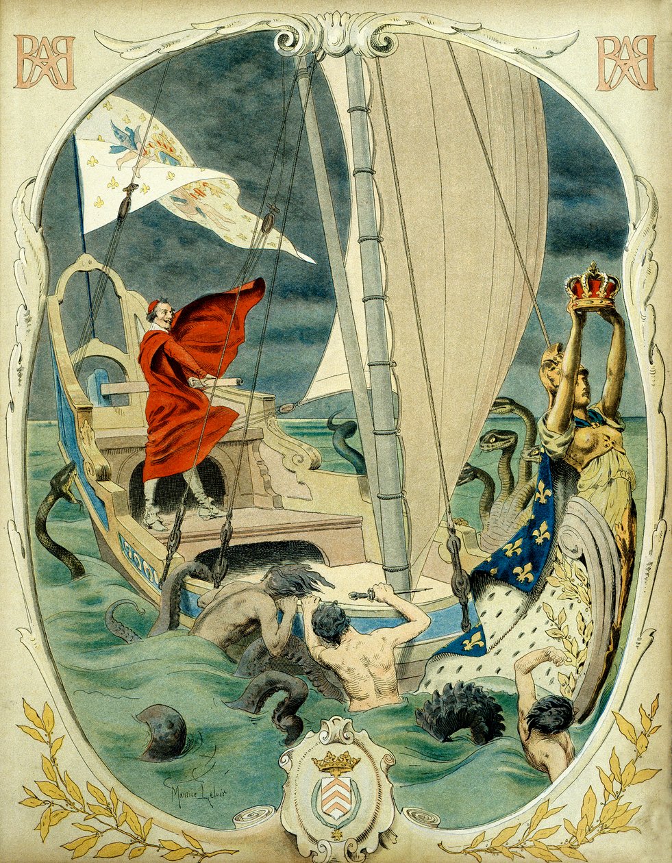 Historia Francji: Alegoryczne przedstawienie kardynała Richelieu (Armand Jean du Plessis autorstwa Maurice Leloir
