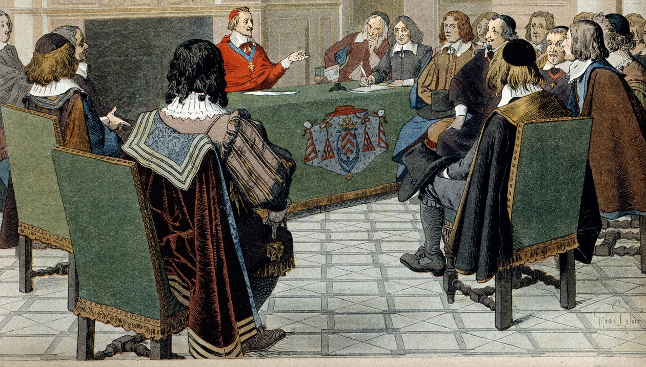 Historia Francji: kardynał Richelieu (Armand Jean du Plessis autorstwa Maurice Leloir