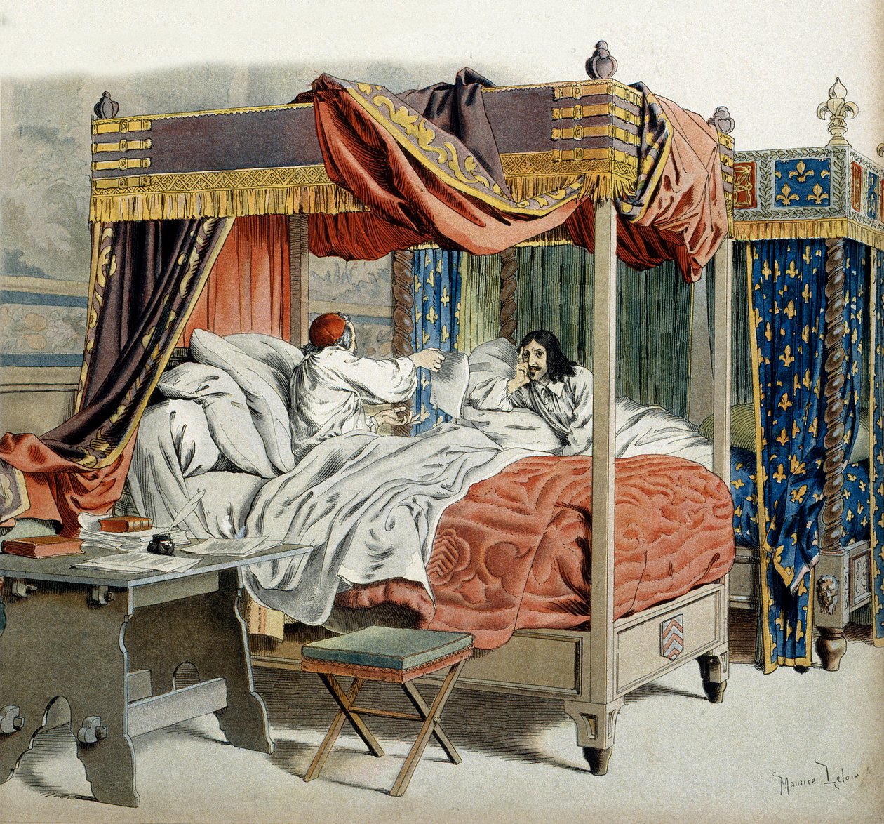 Historia Francji: W 1642 r. chory kardynał Richelieu (Armand Jean du Plessis autorstwa Maurice Leloir