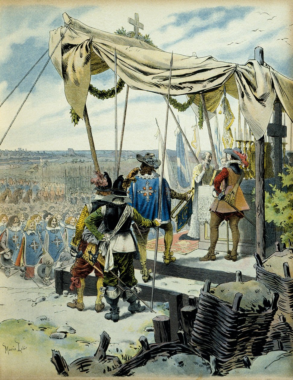 Historia Francji: siedziba La Rochelle w latach 1627-1628. kardynał Richelieu autorstwa Maurice Leloir