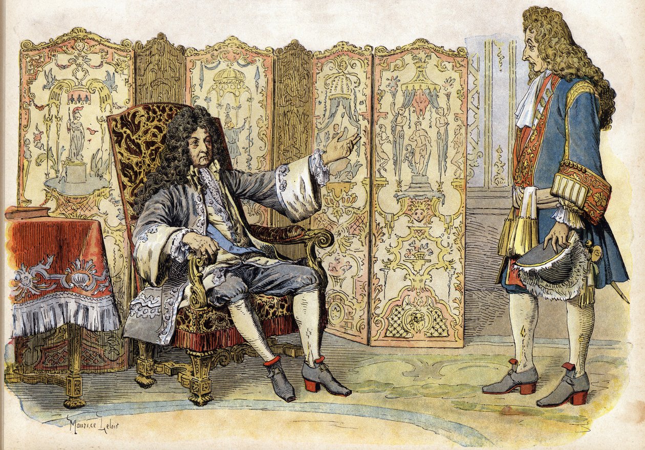 W 1712 Ludwik XIV nazwał Króla Słońce (Król Słońce lub Ludwik Wielki) autorstwa Maurice Leloir