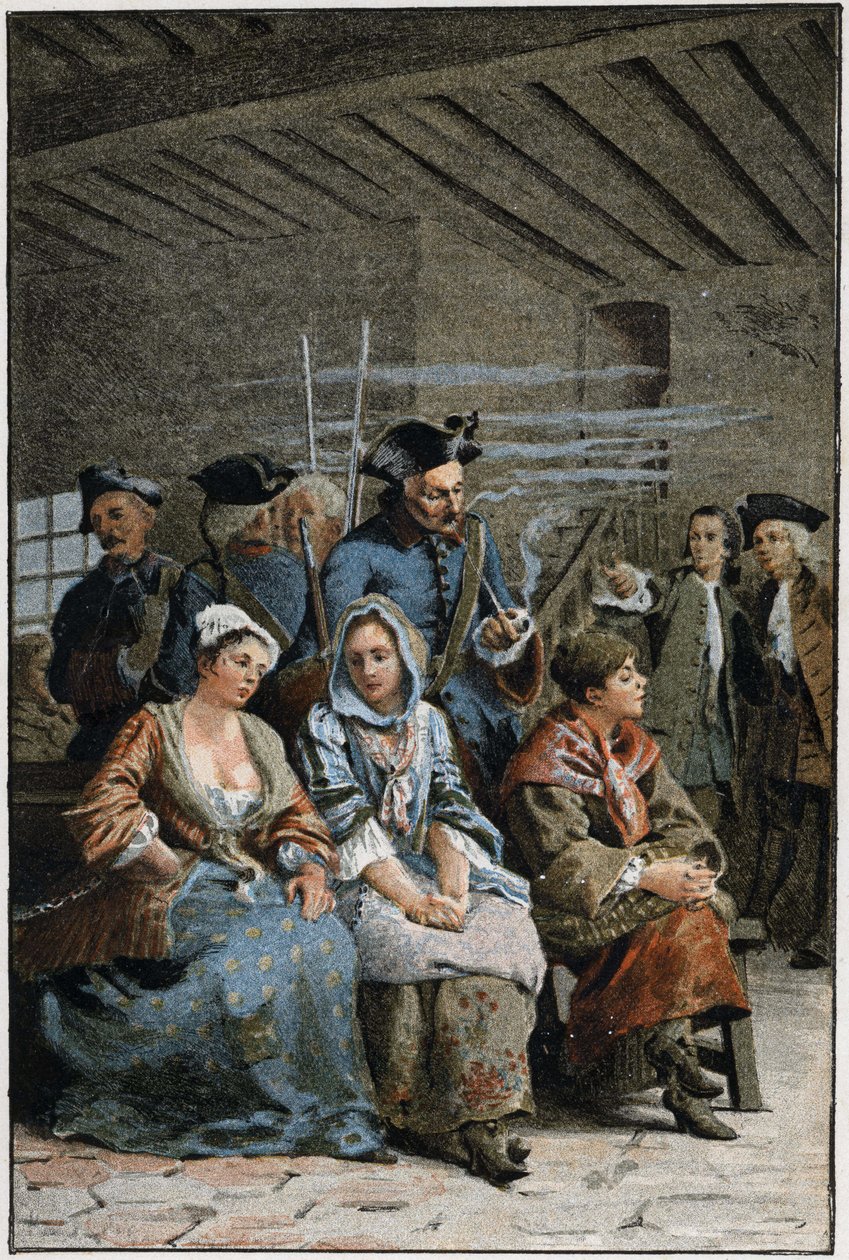 La Chaine - w „Historii Manon Lescaut i kawalera Des Grieux” Abbe Prevosta (1697-1763), francuskiego pisarza. Grawerowanie według rysunków Maurice
