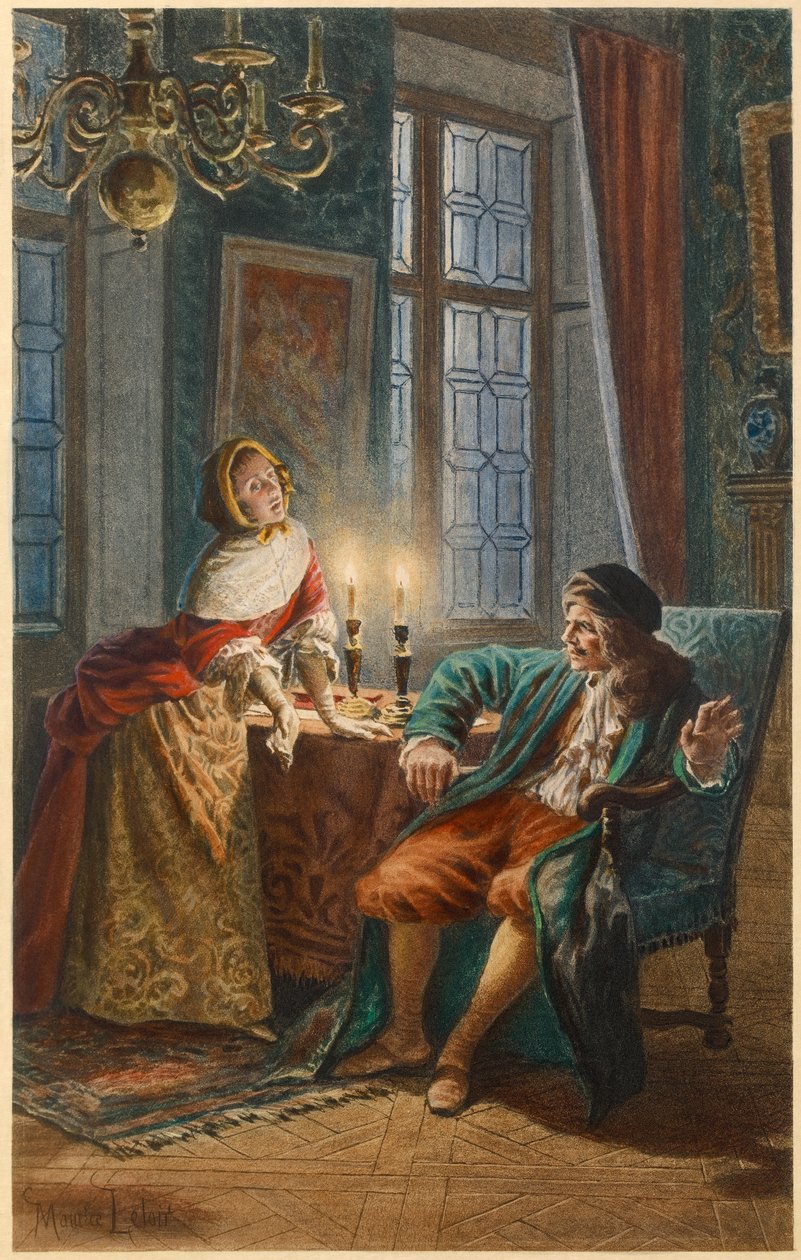 Moliere i Madeleine Bejart (ilustracja) autorstwa Maurice Leloir