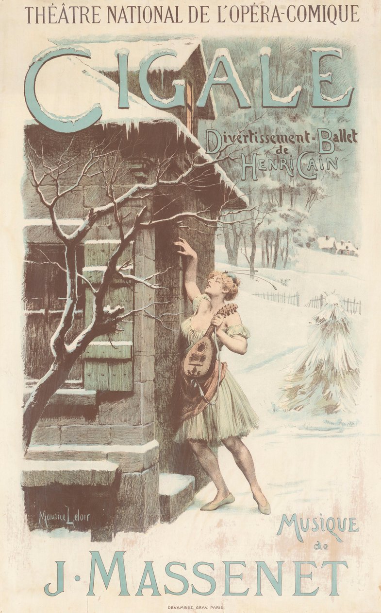Plakat do baletu Cigale Julesa Masseneta, 1904. autorstwa Maurice Leloir