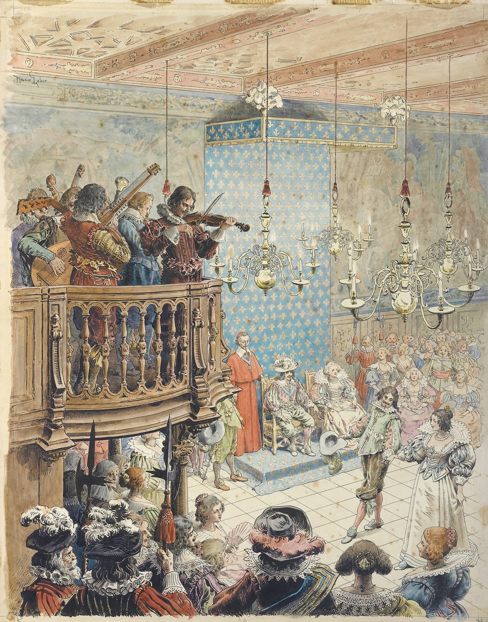 Richelieu na balu, ok. godz. 1900. autorstwa Maurice Leloir