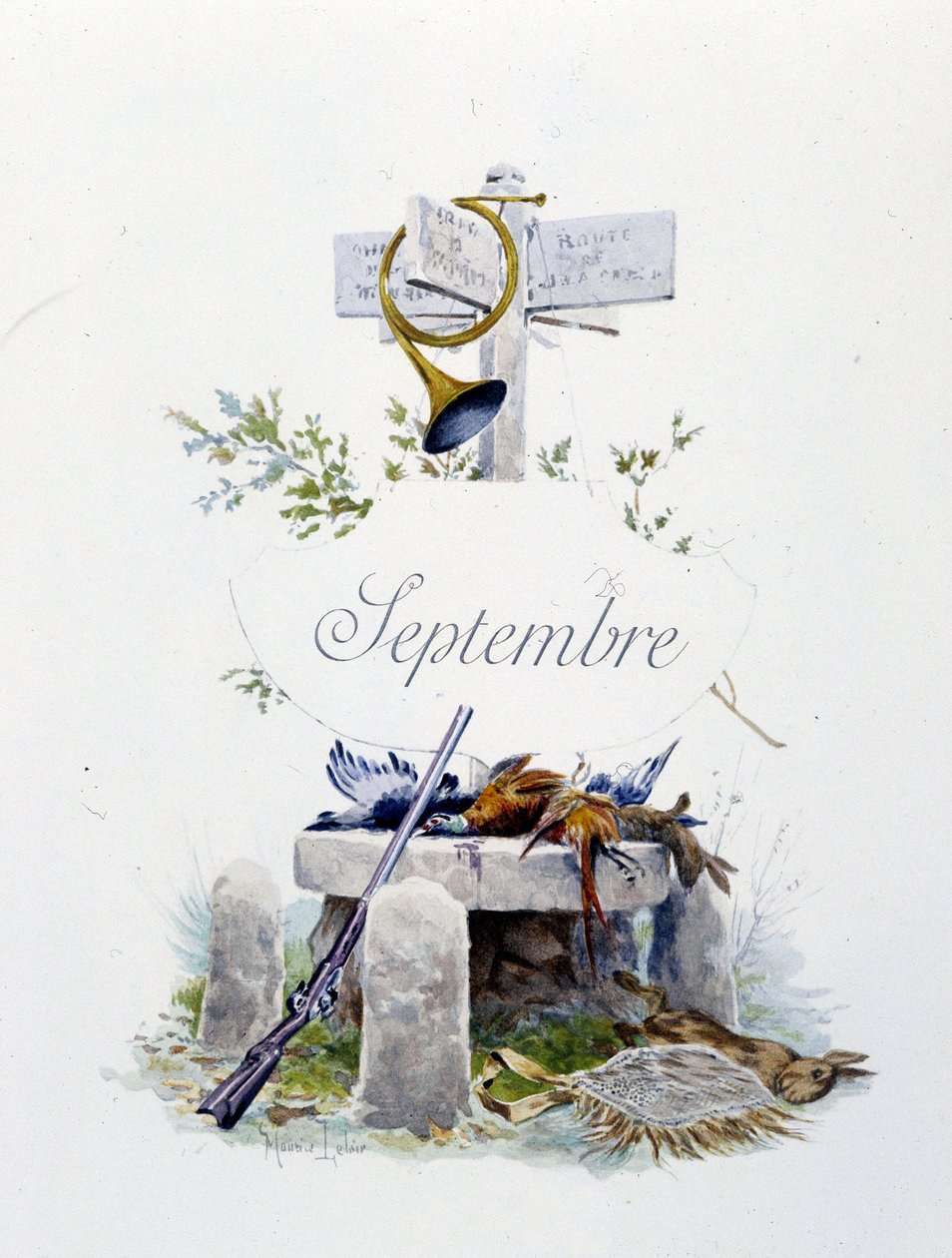 Wrzesień „Pieśń miesiąca” Jérôme Doucet, ilustracja - Maurice Leloir, ed. Reims 1904. L. Michaud autorstwa Maurice Leloir