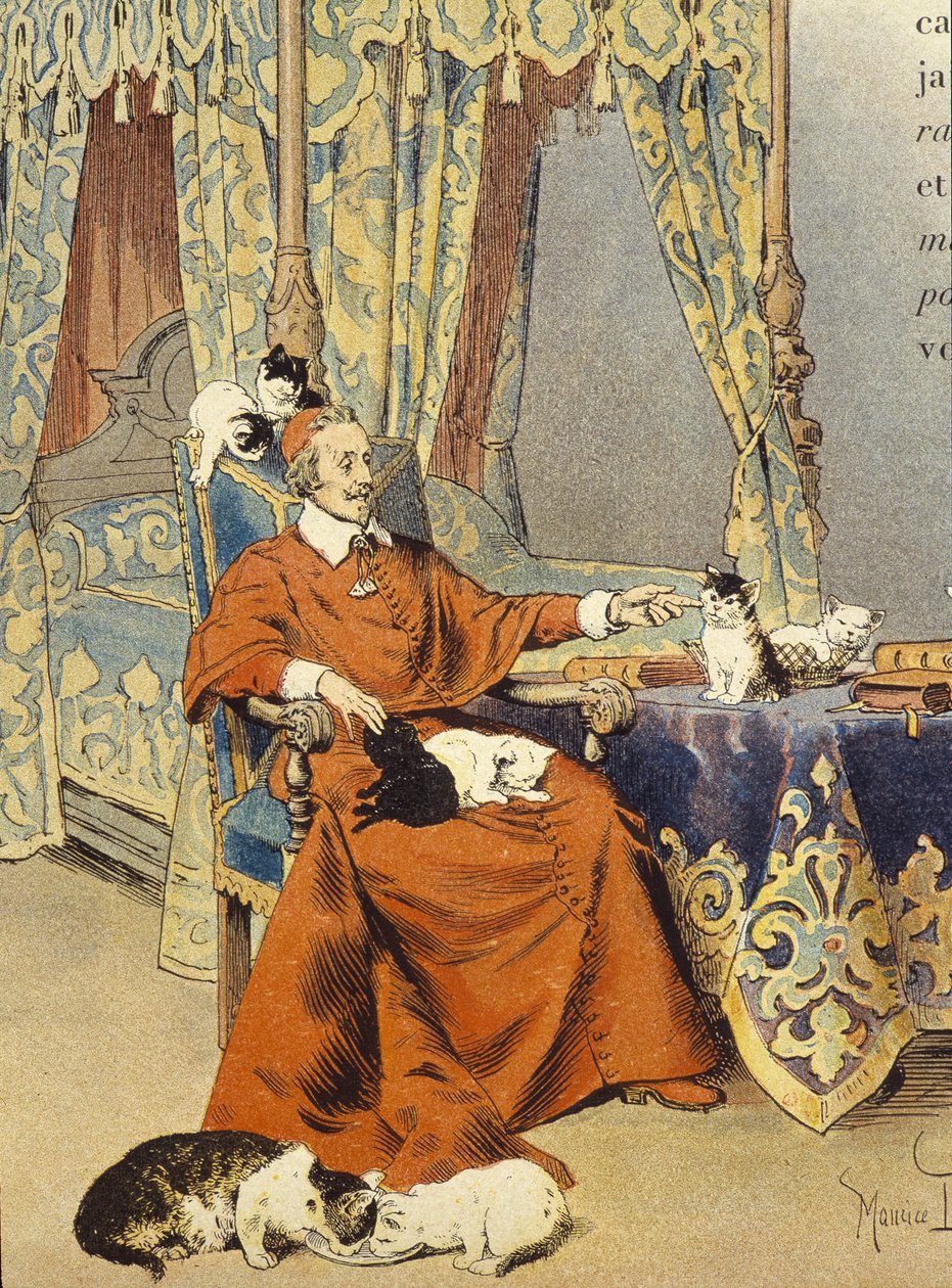 Kardynał bawi się ze swoimi kotami, które szczególnie kochał - w „Richelieu” Maurice