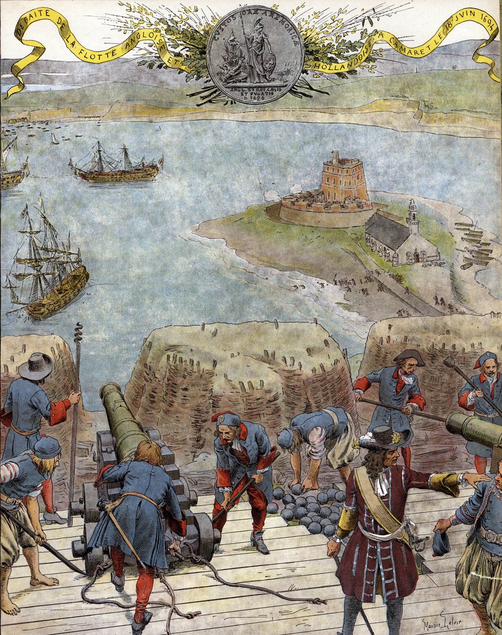 Wojna Ligi Augsburskiej: klęska flot angielskich i holenderskich przed Camaret (bitwa pod Camaret), 18 czerwca autorstwa Maurice Leloir