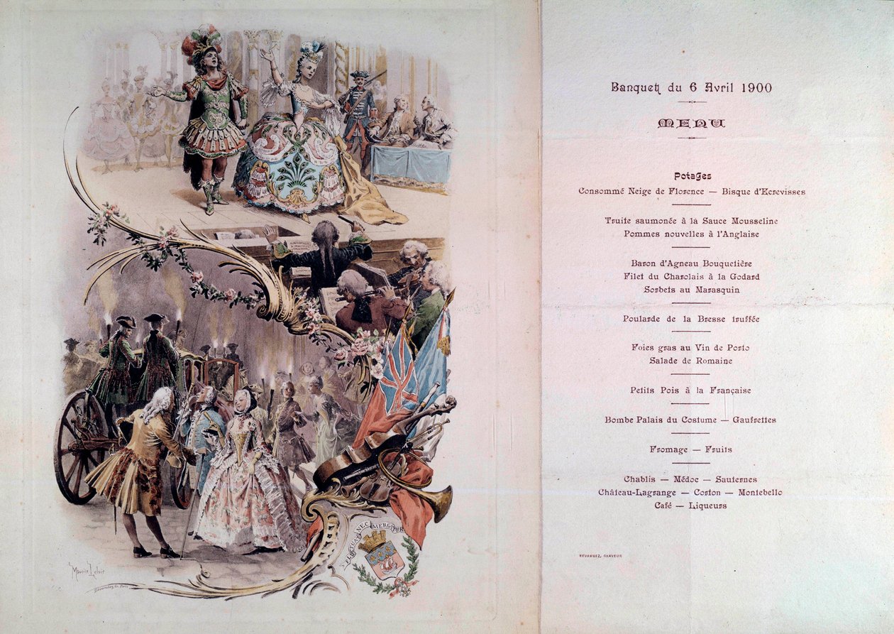 Menu weselne z ilustracją Maurice