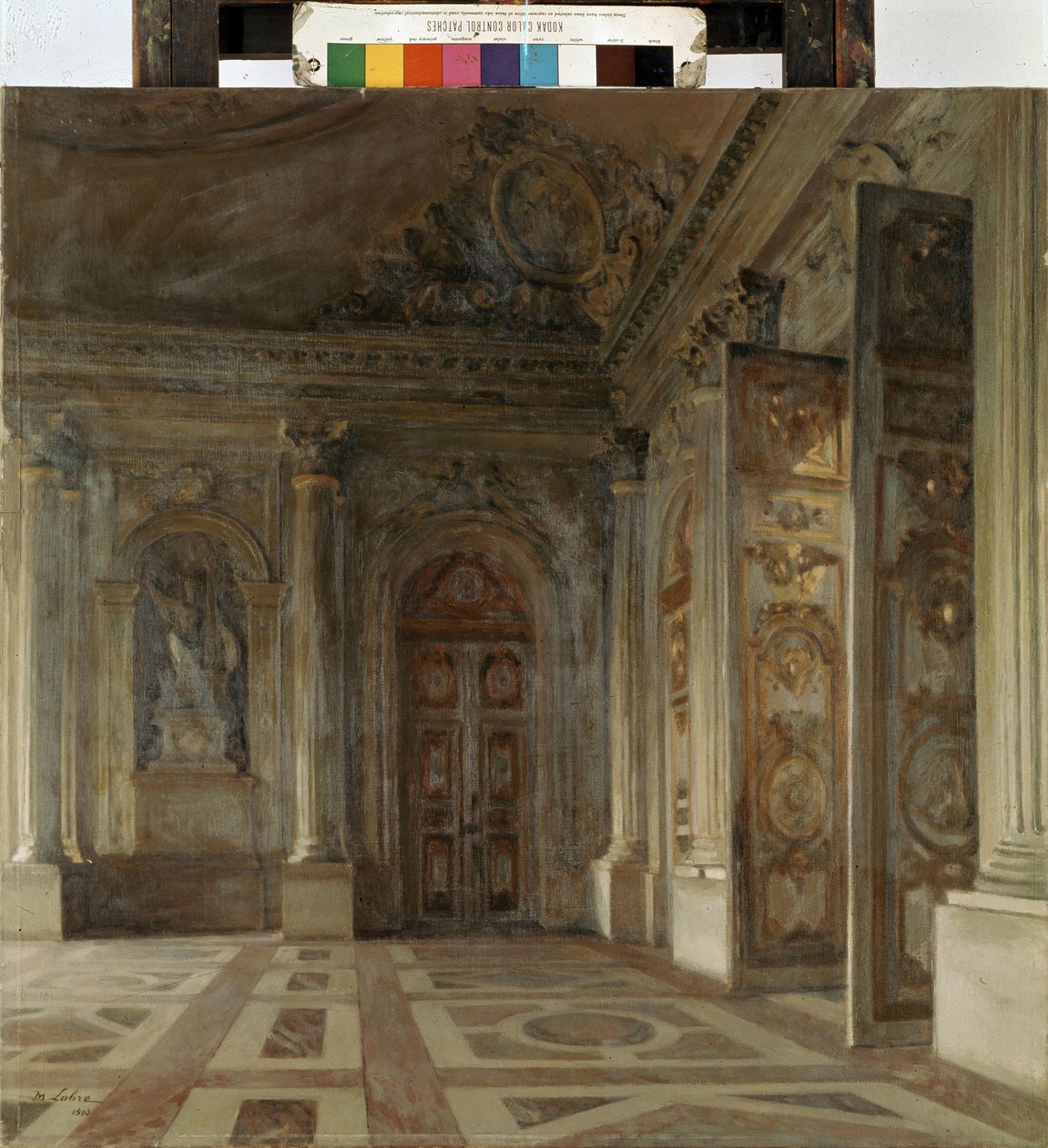 Przedsionek Pałacu Wersalskiego (Przedsionek Pałacu Wersalskiego). Obraz Maurice de Lobre (1862-1951) autorstwa Maurice Lobre