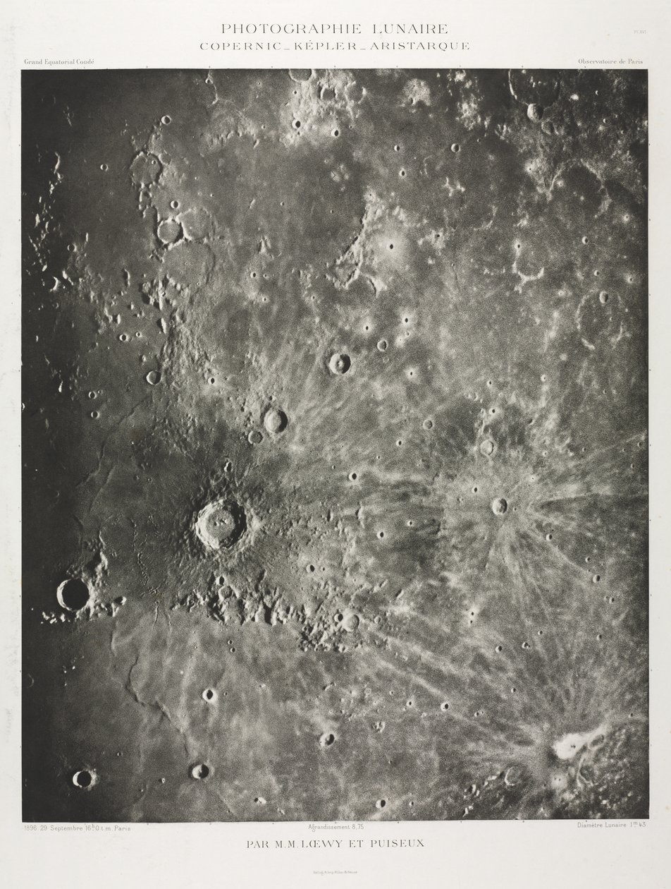 Fotografia księżycowa: Copernic-Kepler-Aristaric, 1896. autorstwa Maurice Loewy