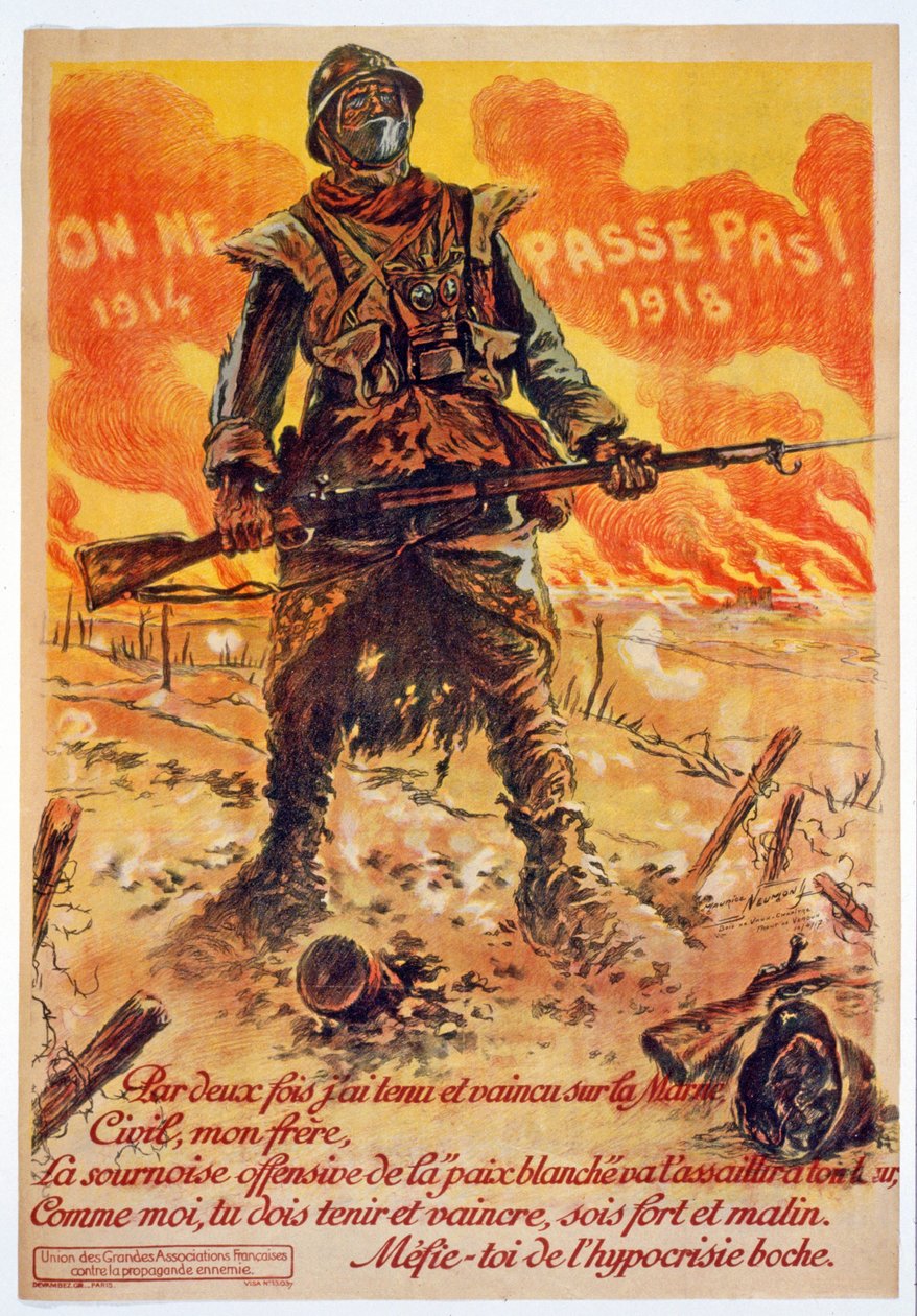 Na ne passe pas, 1914-1918, drukowany Paryż, ok. 1918 autorstwa Maurice Louis Henri Neumont