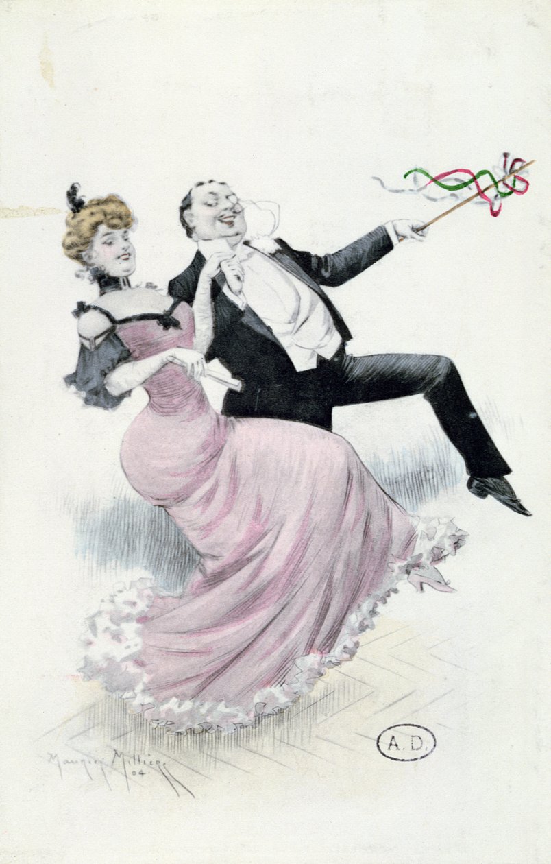 Joy of Living, pocztówka ok. 1900 (kolor lito) autorstwa Maurice Millière