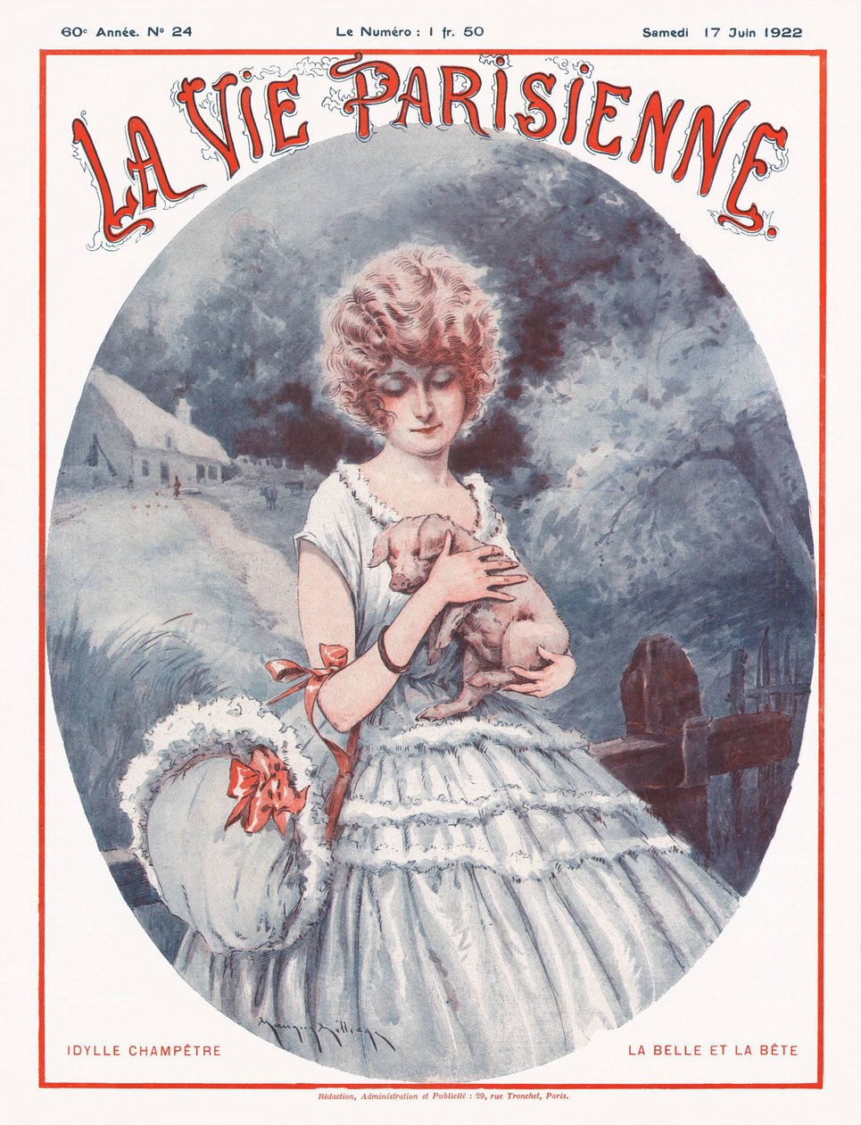 Okładka paryskiego magazynu Life, 1922 autorstwa Maurice Millière