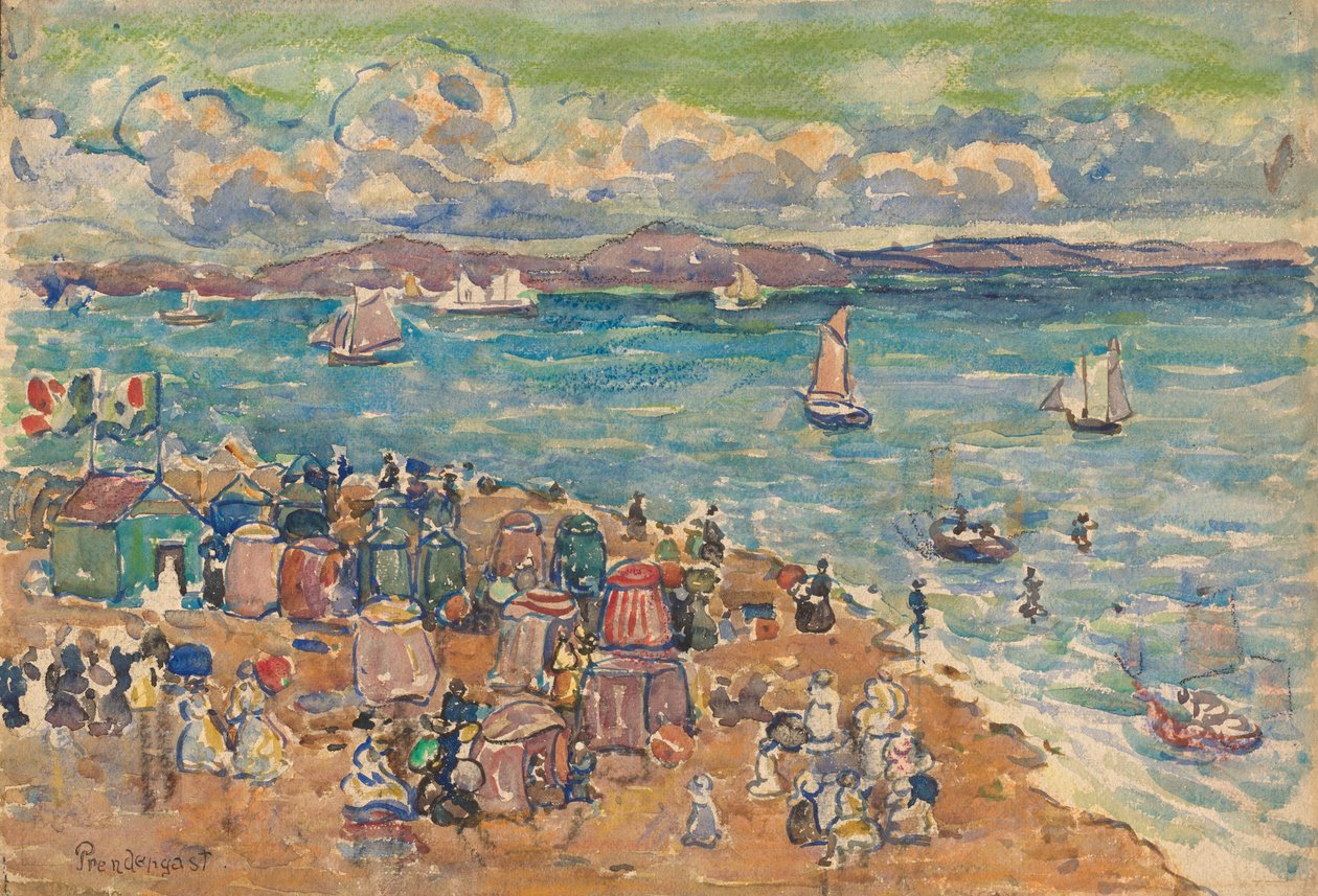Scena na plaży, Saint-Malo autorstwa Maurice Prendergast