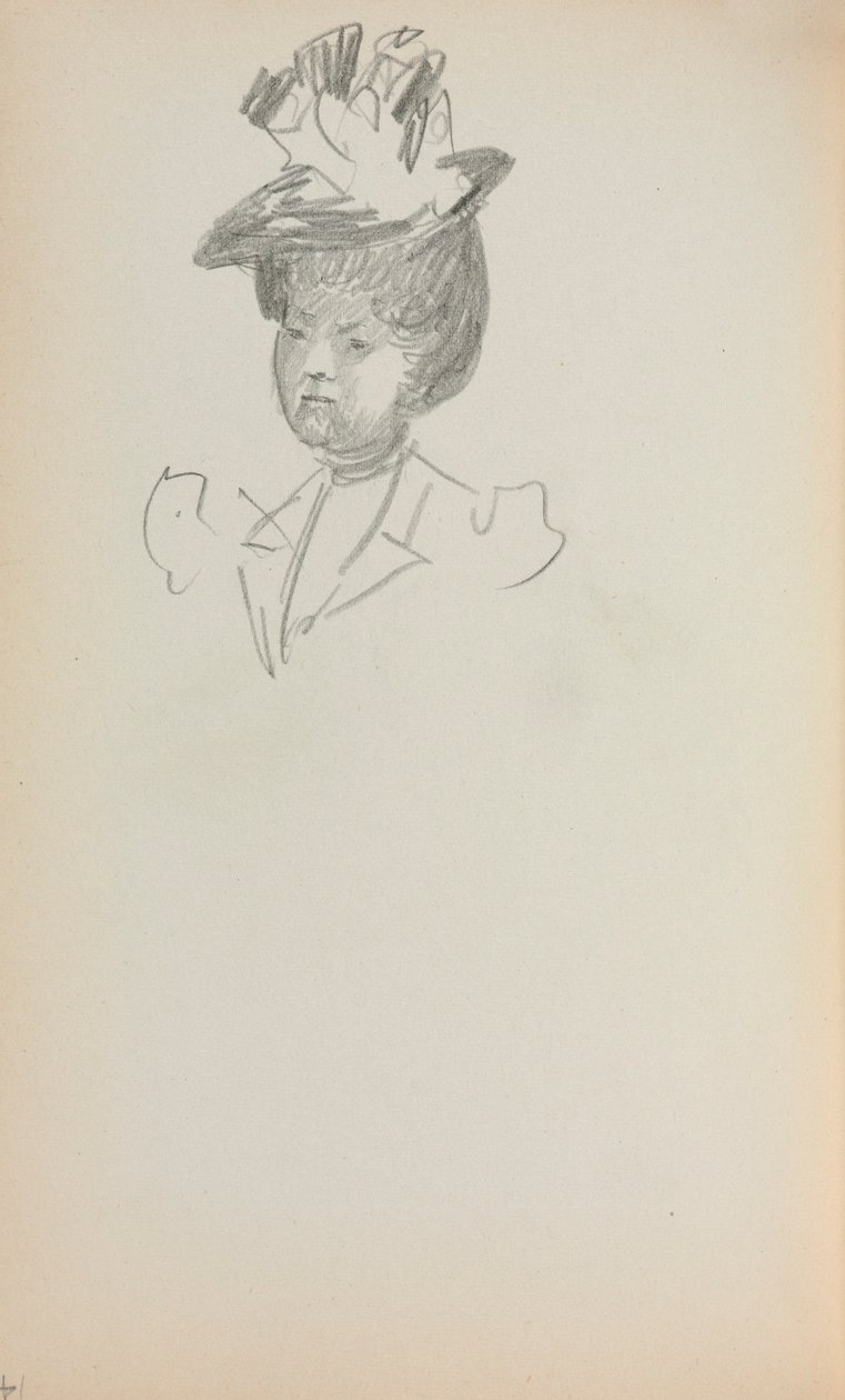 Włoski szkicownik: Kobieta, długość biustu (strona 142) autorstwa Maurice Prendergast