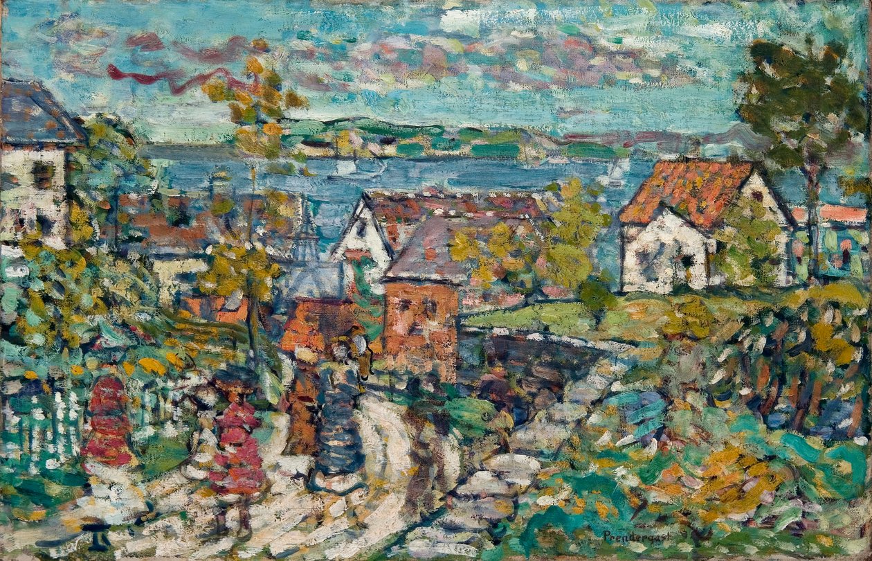 Krajobraz (droga i miasto) autorstwa Maurice Prendergast