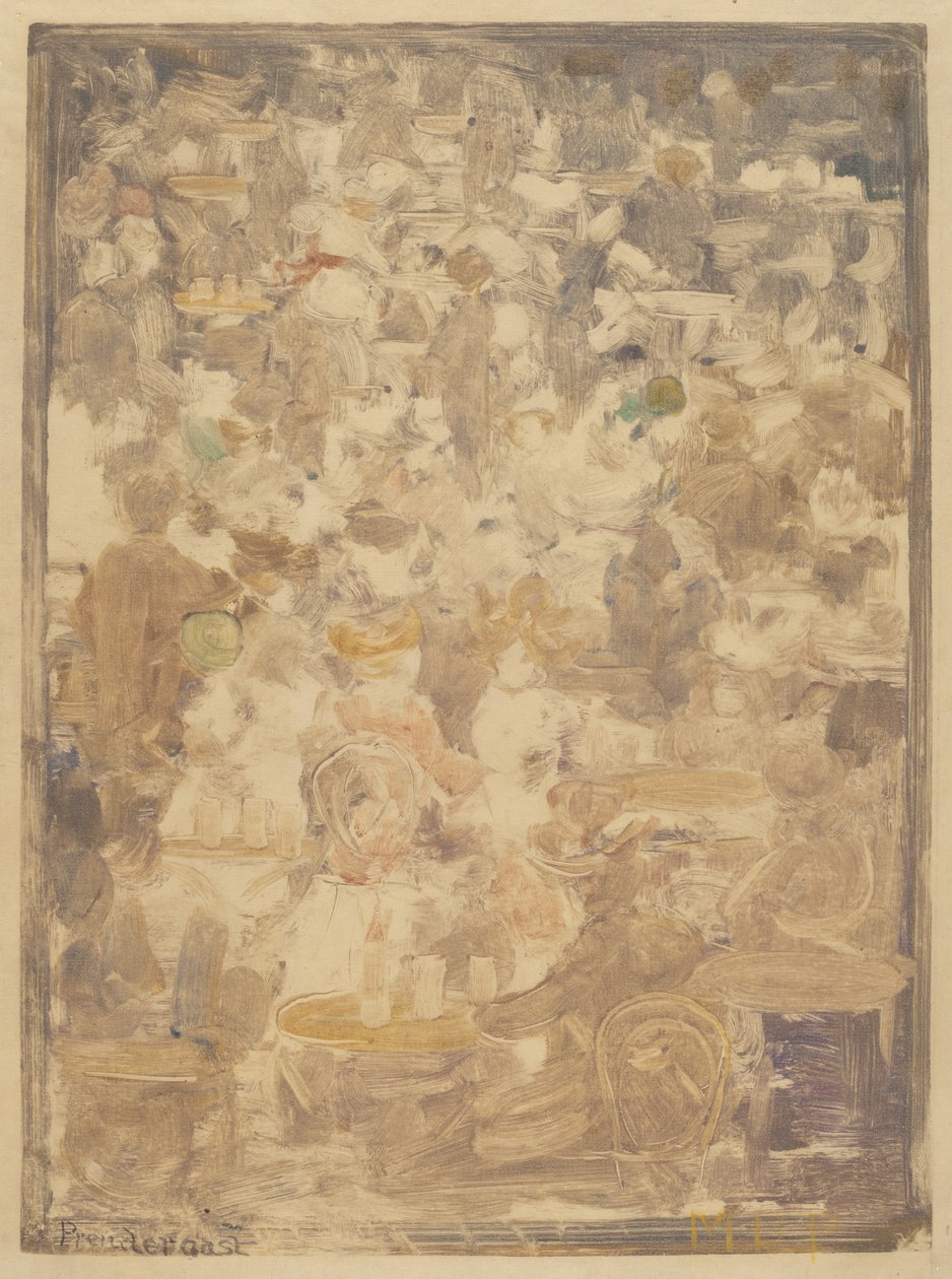 Scena kawiarni na świeżym powietrzu autorstwa Maurice Brazil Prendergast