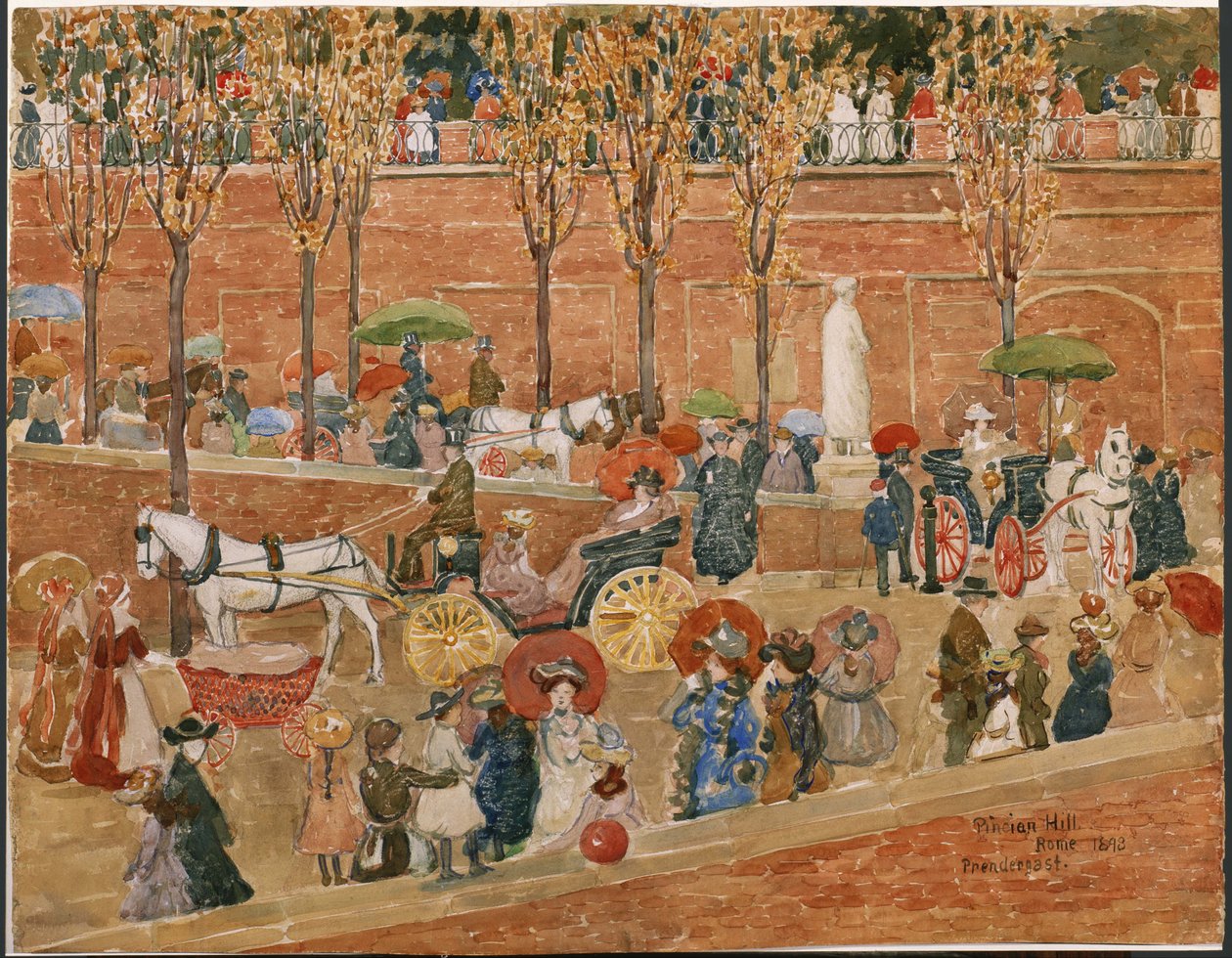 Wzgórze Pincio, Rzym autorstwa Maurice Prendergast
