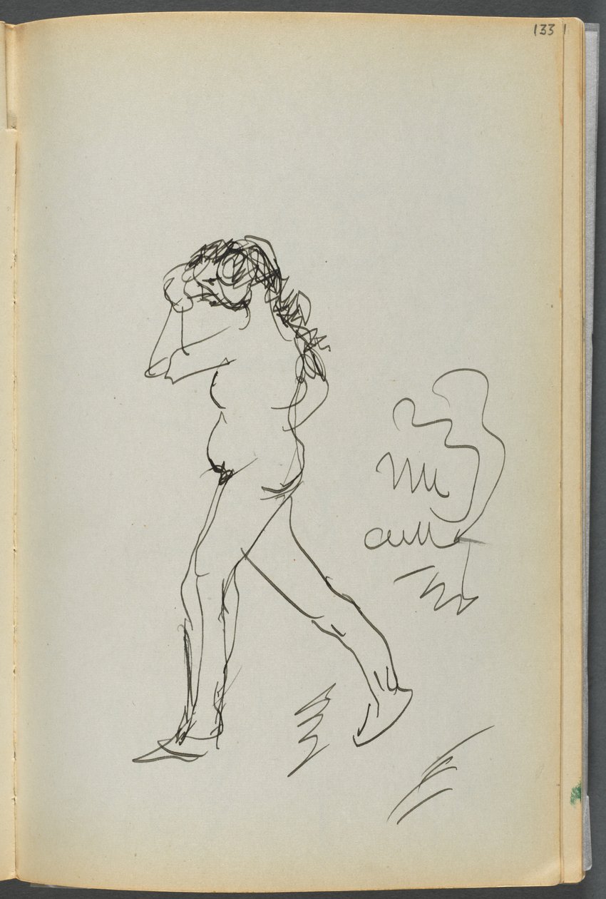 Szkicownik - Hotel Granite Shore, Rockport, strona 133: Nude Walking autorstwa Maurice Prendergast