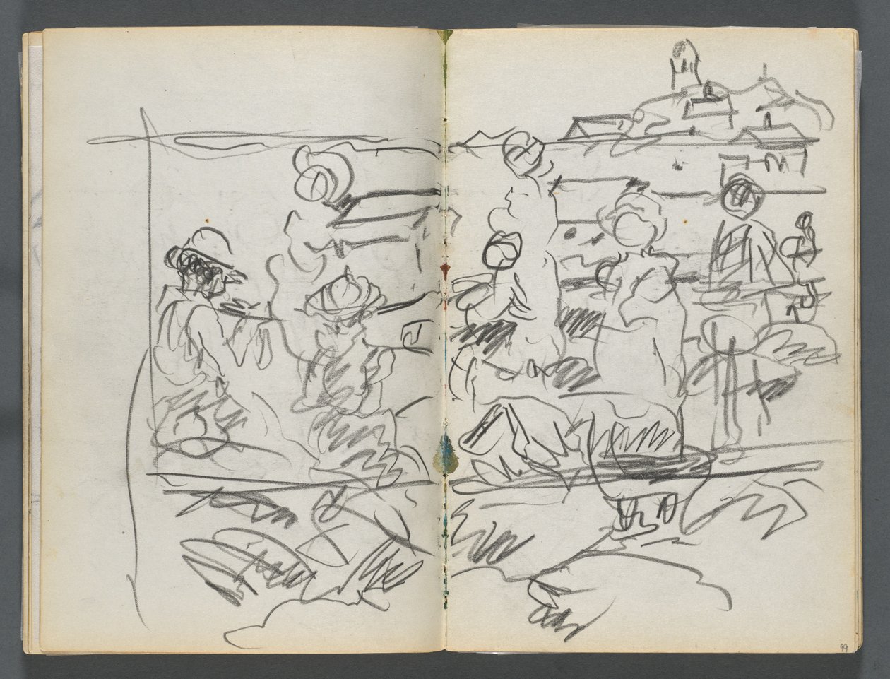 Szkicownik, The Dells, nr 127, strony 098 i 99: Postacie w krajobrazie autorstwa Maurice Prendergast