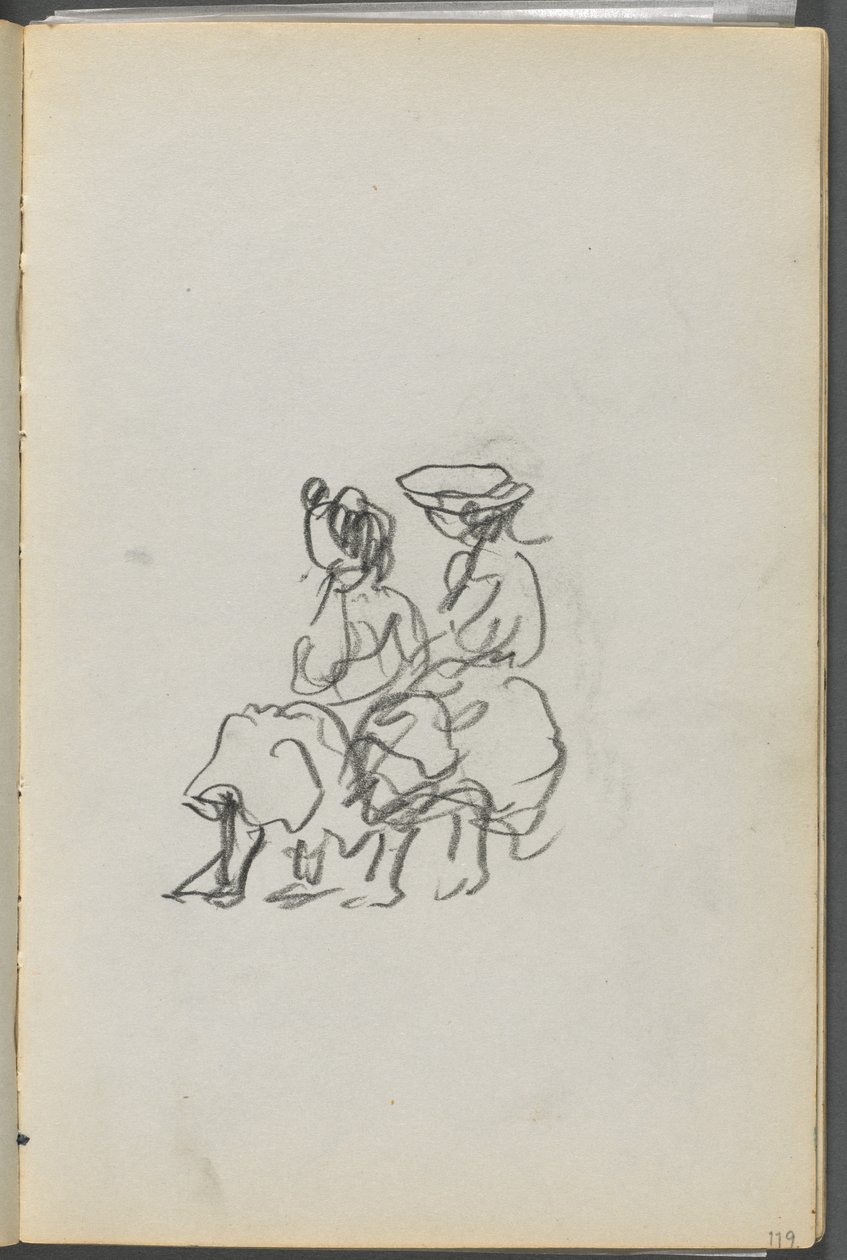 Szkicownik, The Dells, nr 127, strona 119: Dwie siedzące postacie autorstwa Maurice Prendergast