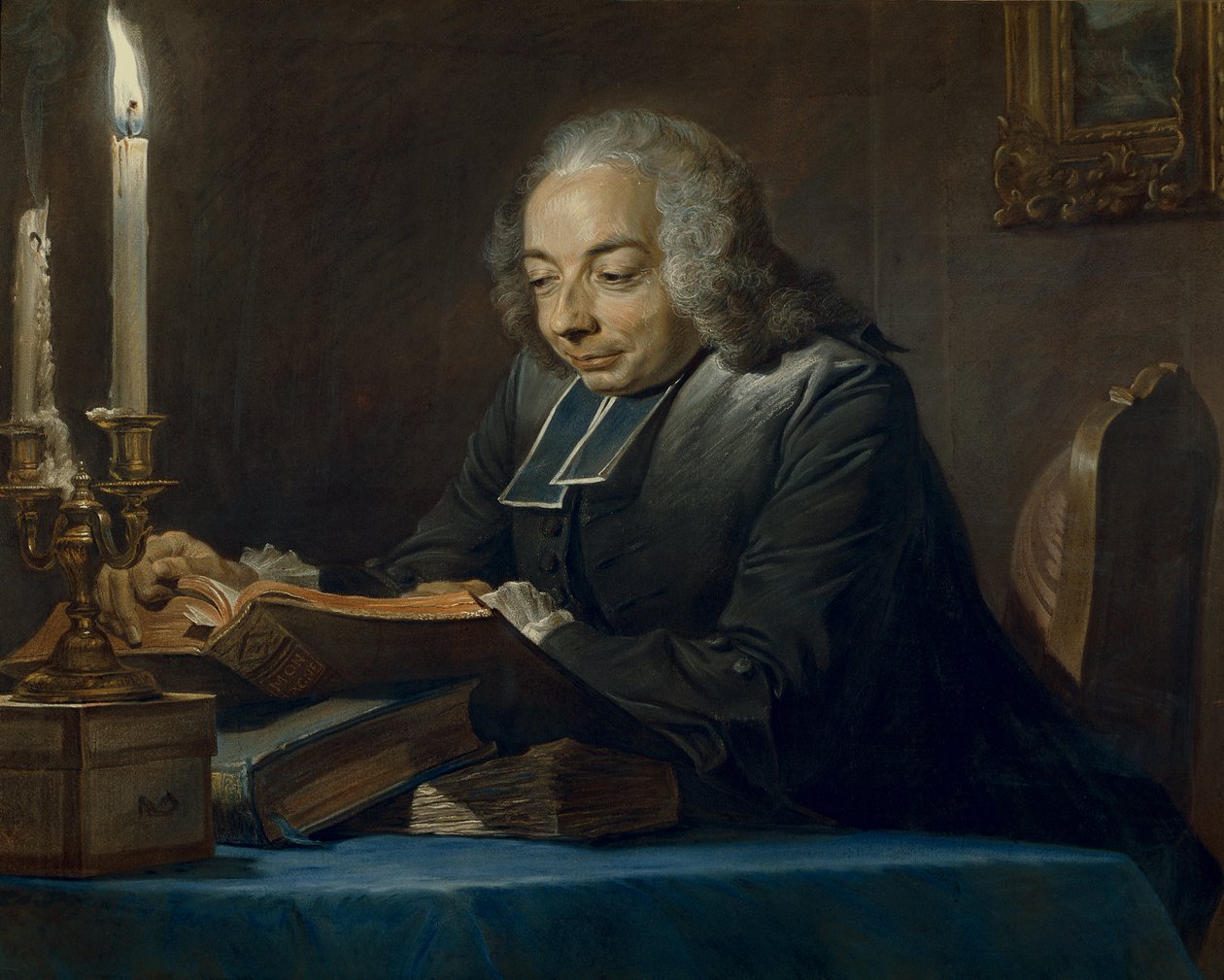 Abbe Jean-Jacques Huber, 1742 (pastel) autorstwa Maurice Quentin de La Tour