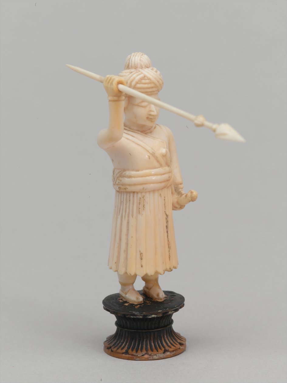 Czarny pionek, figura szachowa, Indie, 1820 ok autorstwa Maurice Quentin de La Tour