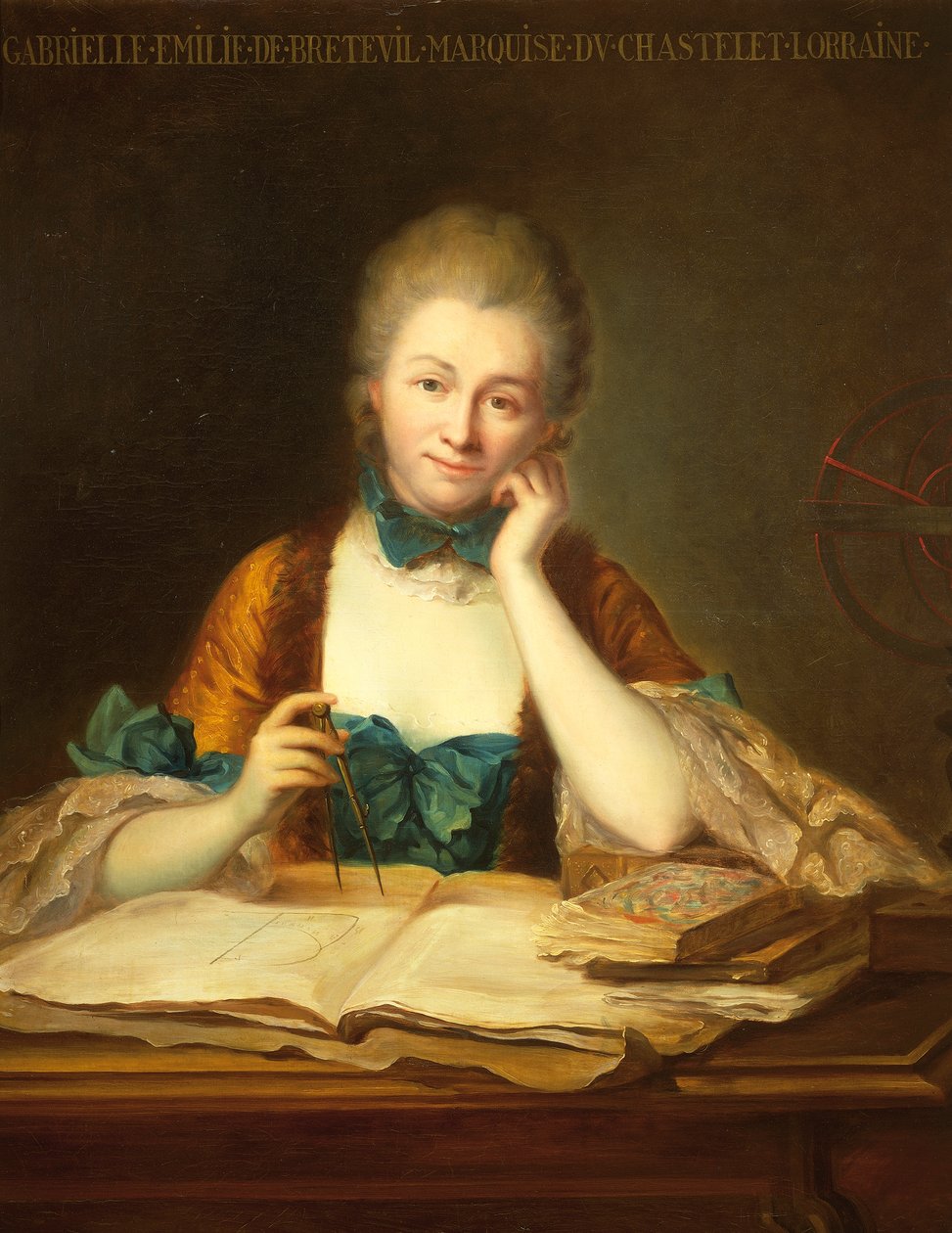Portret Gabrielle Emilie Le Tonnelier de Breteuil, markiza de Chatelet (Paryż autorstwa Maurice Quentin de La Tour