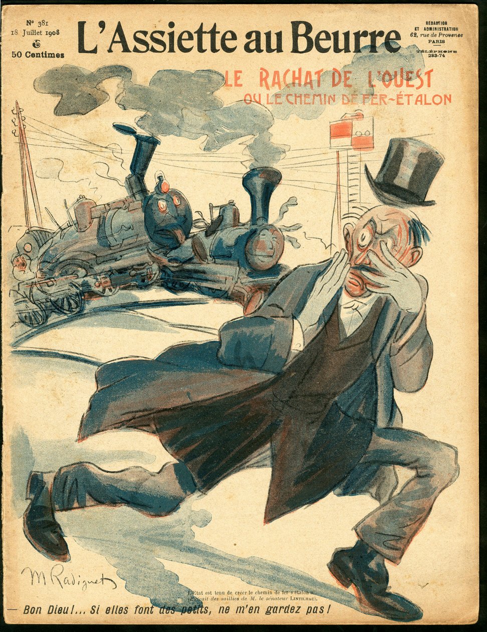 Okładka „L’Assiette au Beurre”, numer 381, Satyryczny w kolorze autorstwa Maurice Radiguet