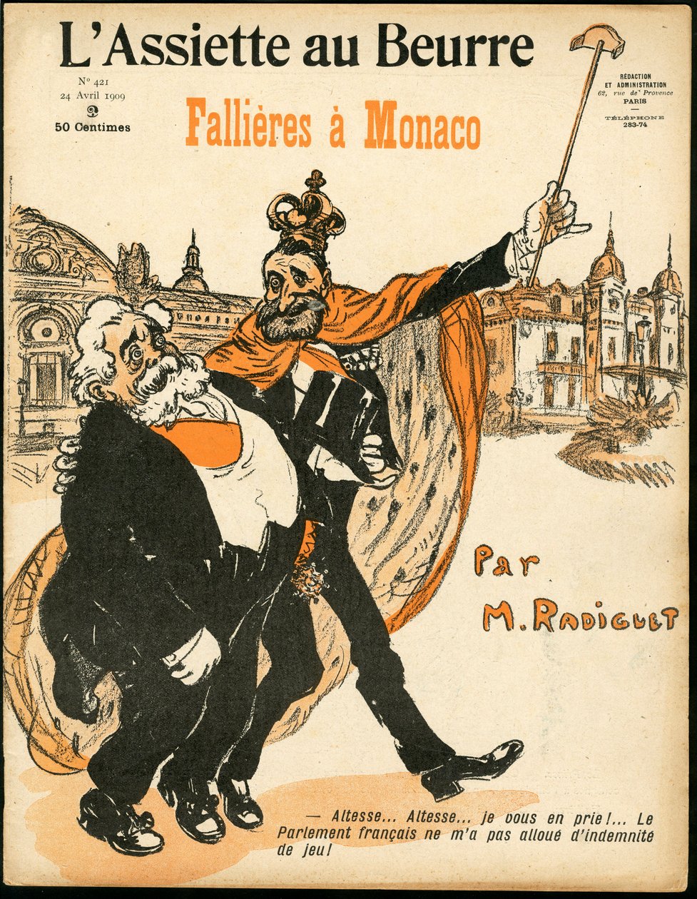 Okładka „L’Assiette au Beurre”, numer 421, Kolor satyryczny autorstwa Maurice Radiguet