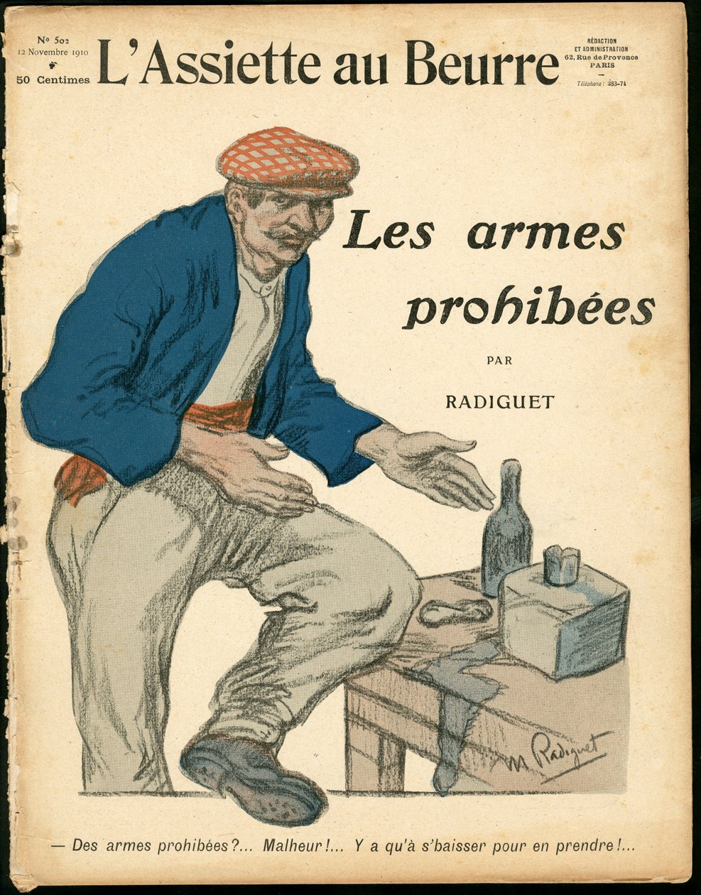 Okładka „L’Assiette au Beurre”, numer 502, Satyryczna w kolorach autorstwa Maurice Radiguet