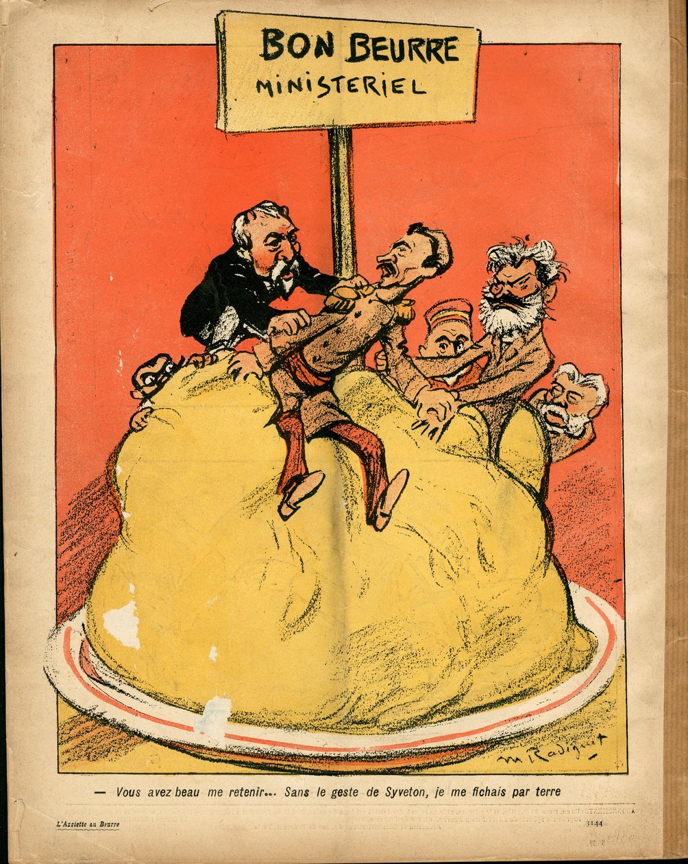 Talerz Maślany, numer 188, kolor satyryczny autorstwa Maurice Radiguet