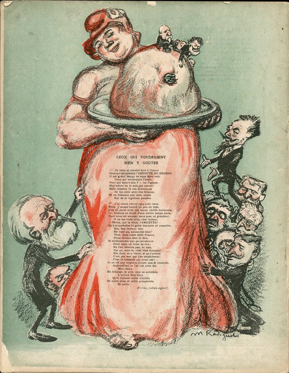 Talerz Maślany, numer 195, Satyryczny w Kolorach autorstwa Maurice Radiguet
