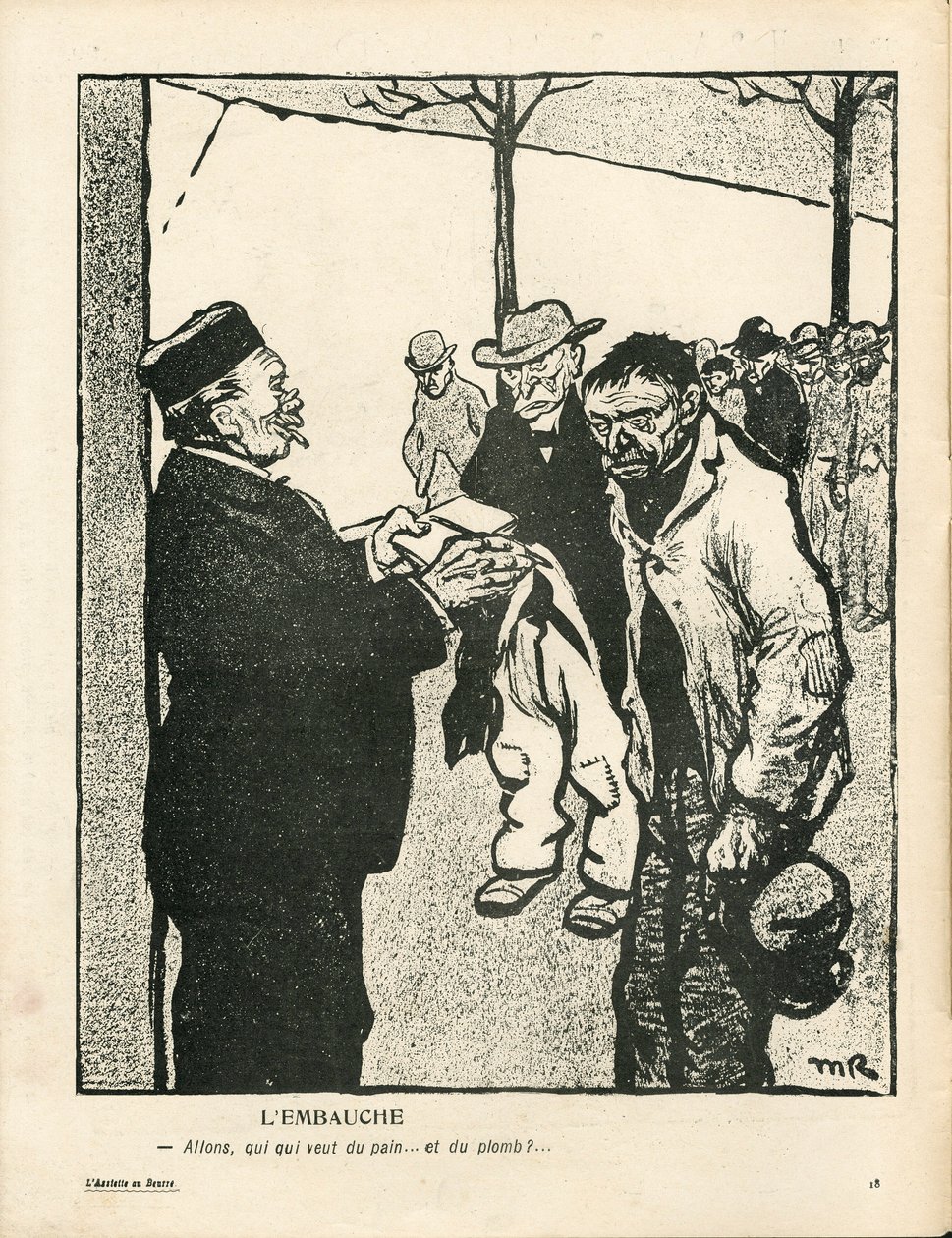 Talerz Maślany, numer 210, w kolorze satyrycznym autorstwa Maurice Radiguet