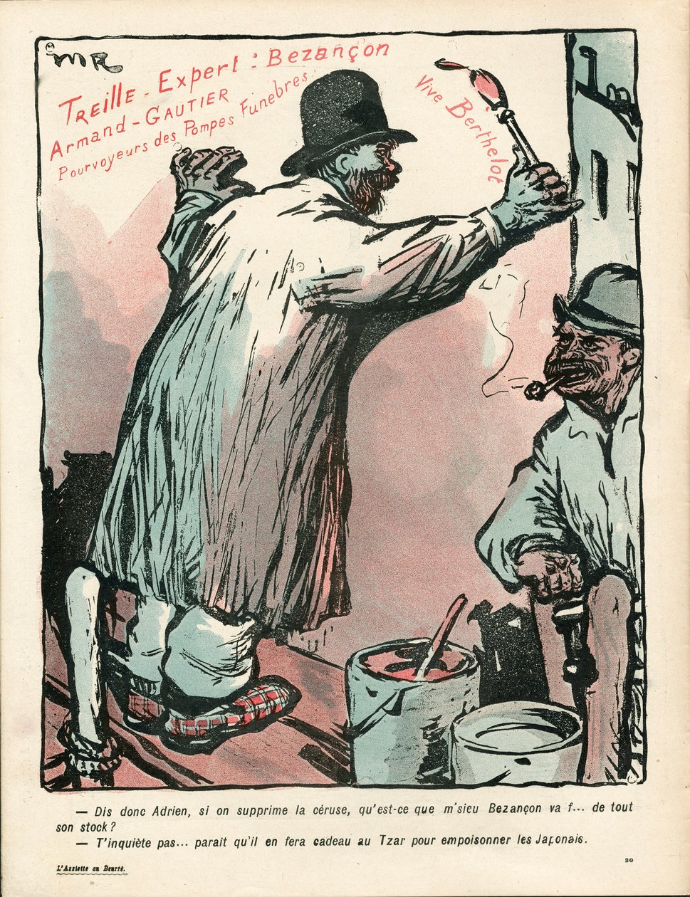 Talerz Maślany, numer 210, w kolorze satyrycznym autorstwa Maurice Radiguet
