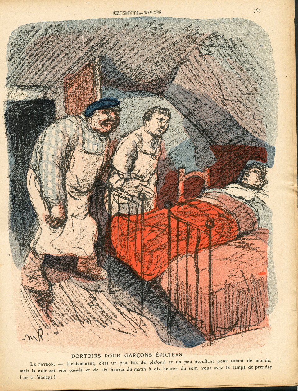Talerz Maślany, numer 516, w kolorze satyrycznym autorstwa Maurice Radiguet