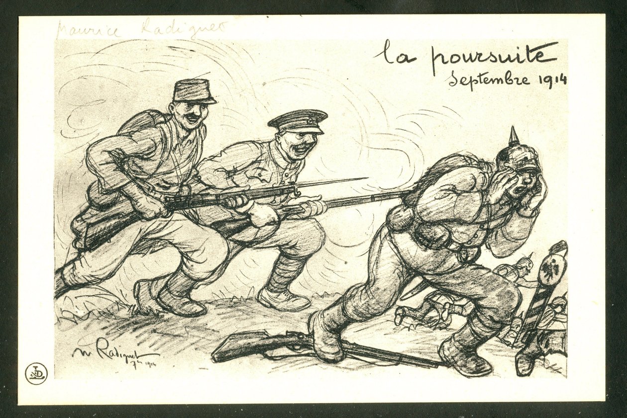 Pocztówka, satyryczna czarno-biała autorstwa Maurice Radiguet