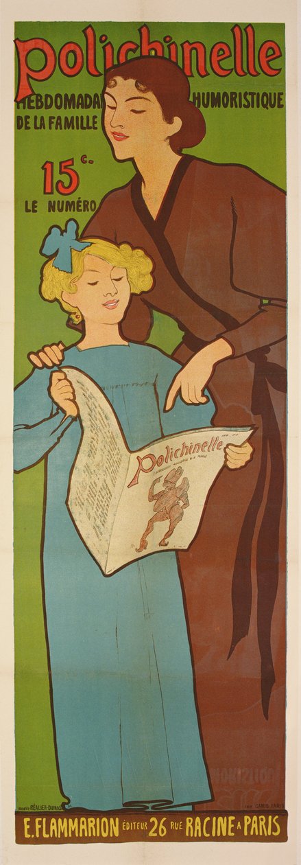 Plakat do tygodnika humorystycznego Polichinelle, 1896 autorstwa Maurice Realier Dumas