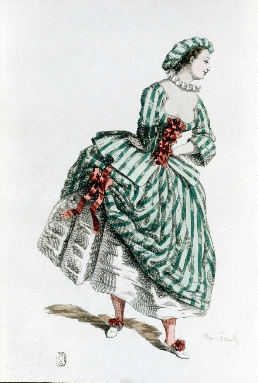 Kostium i maska Colombine (corallina) z 1855 roku, postać kobieca w komedii dell