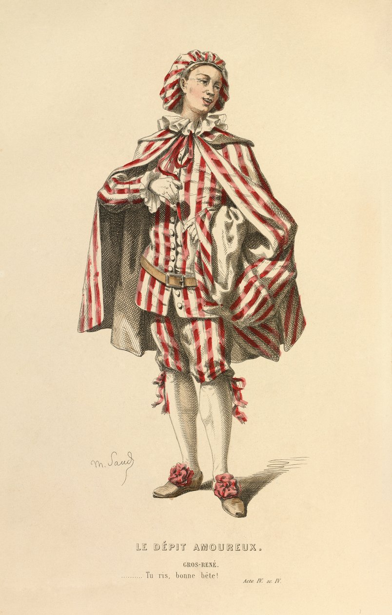 Kostium do roli Gros - Rene, ok. 1868 r. (rycina) autorstwa Maurice Sand