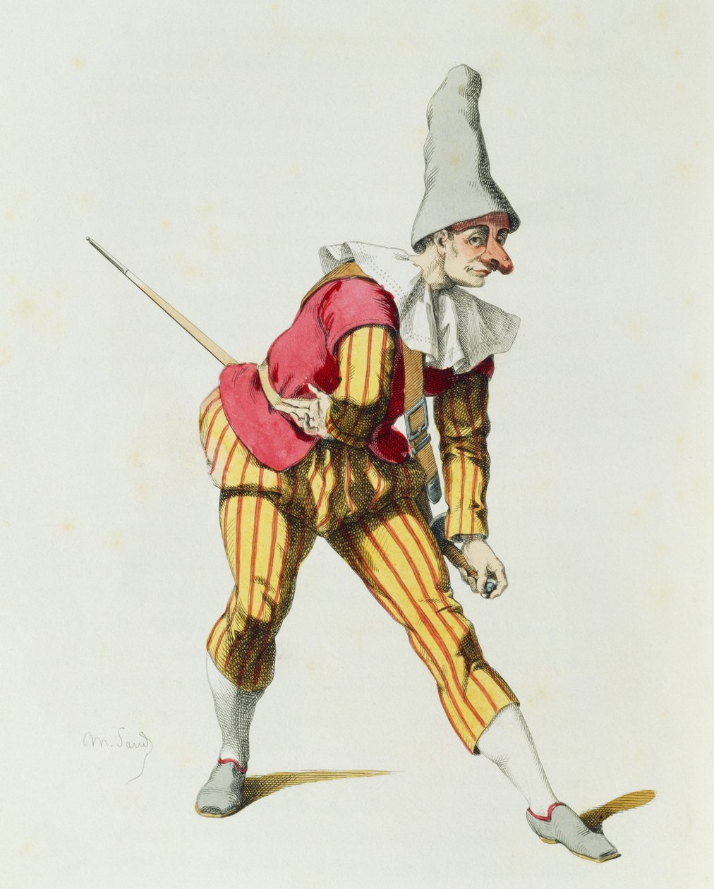 Giangurgolo w 1625 roku, autorstwa Maurice Sand (1823-1889) autorstwa Maurice Sand