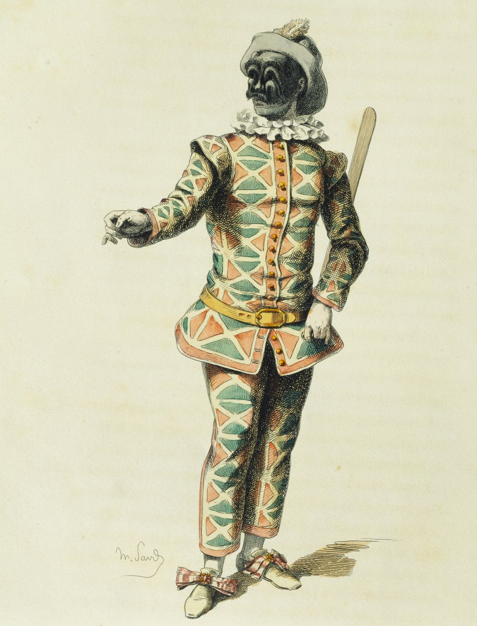 Arlekin w 1671, Maurice Sand (1823-1889) autorstwa Maurice Sand